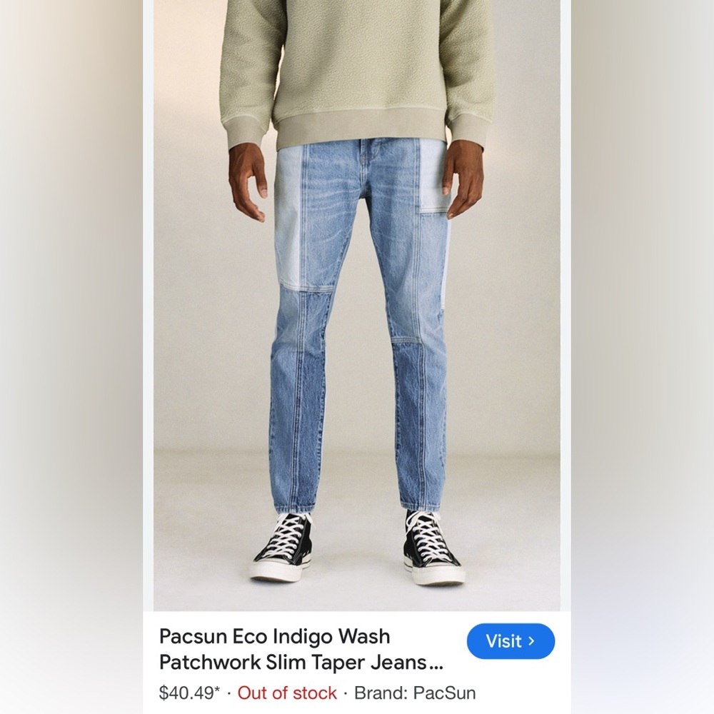 PacSun Slim Taper Patchwork Jeans - Size 32x32 Mens